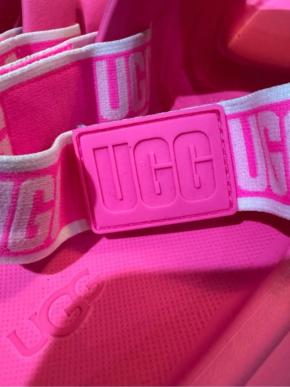 UGG Sport Yeah Pink Foam Removable Slingback Lightweight Slides Size 9 - Picture 5 of 16